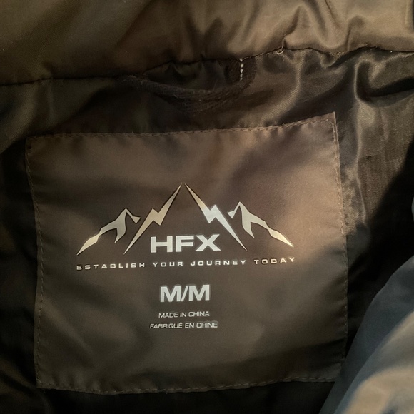 Halifax HFX Women’s Gray Puffer Coat Removable Hood with Faux Fur Sz M - Picture 9 of 13